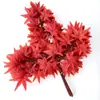 Folhas de bordo vermelho artificiais galhos folhas artificiais flores artificiais de casamento rattan flor de plástico decoração paisagismo de engenharia interna e externa