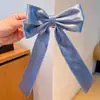 Pinza para el pelo con lazo grande de perlas estilo coreano para niñas dulces, pasador de cinta de princesa, accesorio para el pelo rosa