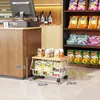 Prateleiras de Supermercado, Estantes de Armazenamento Multicamadas, Carrinhos com Cestas Inclinadas Móveis para Lanches, Prateleiras de Exposição de Alimentos e Bebidas para Lojas de Conveniência
