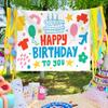 Fondo de tela colgante de feliz cumpleaños, tela de dibujos animados lindos, decoración para fiestas infantiles, foto, fondo de celebridad de Internet, tela de pared