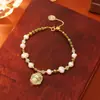 Pulseira de Pérolas Naturais de Água Doce de Alto Padrão Jardim de Monet Moda Antiga Pulseira Personalizada Design Popular Joia para Mãos