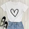 Camiseta com Estampa de Coração Dia dos Namorados Amor, Site Independente de Comércio Exterior Camiseta de Comércio Exterior de Manga Curta Gola Redonda Europeia e Americana