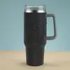 Taza de Coche de 40 oz con Asa, Termo Portátil para Vehículo, Taza con Pajita de Acero Inoxidable, Rompehielos, Fuente de Taza