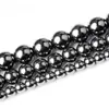 Piedra negra europea y americana piedra de hierro negro cuentas sueltas cuentas de piedra negra hematita accesorios para joyería DIY productos semiacabados al por mayor