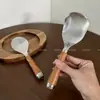 Cuchara para Arroz de Acero Inoxidable 304, Pala para Arroz Antiadherente, Cuchara para Servir Arroz de Grado Alimenticio, Cuchara para Arroz Antiadherente para Uso Doméstico