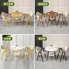 Juego de mesa y sillas de recepción para ocio, mesa de reunión de oficina de combinación de doble capa, mesa de centro pequeña, mesa de comedor para cafetería y tienda de té con leche, mesa redonda pequeña para uso doméstico