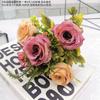 Ramo de rosas, flores de simulación, decoración para sala de estar, dormitorio, adornos, arreglos florales, flores falsas, fotografía de boda, flores en sostenimiento, pintura al óleo, rosa