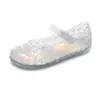 Sapatos de Cristal Populares Infantis Transfronteiriços, Sapatos de Gelatina, Sandálias Coloridas, Sandálias de Praia Simples Fechadas para Mulheres com Velcro, Sandálias de Princesa