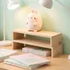 Estante de almacenamiento de escritorio simple de madera maciza, elevador de escritorio de madera engrosado, almacenamiento y organizador para cosméticos, muñecas y libros