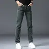 Jeans verdes de alta gama de lujo ligero italianos para hombre, nuevos de primavera y otoño, ajustados, elásticos, versátiles, modernos, pantalones para hombre