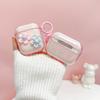 Adecuado para Apple AirPods Pro Funda Protectora 1/2 Generación Funda para Audífonos Inalámbricos Pro2 Generación Parche con Brillo Flor de Durazno