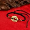 Pulsera Tejida de Cuerda Roja del Año del Caballo con Cinco Monedas de los Cinco Emperadores, Tobillera Tejida de Cuerda con Mantra de Seis Caracteres del Año del Zodiaco para Pareja Venta al por Mayor