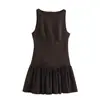 ZA comercio exterior transfronterizo 2025 nuevo abrigo de primavera para mujer moda casual Joker lazo mini vestido