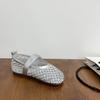 Zapatos de Princesa para Niñas 2025 Nuevo Verano Infantiles Zapatos de Cristal Aisha Zapatos de Cuero de Suela Blanda Sandalias de Moda Red de Malla para Mujer