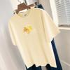 260g Heavy Cotton T-shirt das mulheres de manga curta Design Niche Top Verão Meia-manga manga Moda Ocidental Round Neck T-shirt