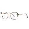 Nuevos lentes transfronterizos anti-luz azul 3131 montura de metal TR con textura de anillo, estilo europeo y americano para fotos callejeras, espejo plano decorativo sencillo