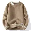 Recomendación popular: Suéter de punto de moda con cuello redondo, la fábrica puede bordar, prendas de punto para hombre