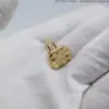 Abotoaduras de trevo de quatro folhas em metal, abotoaduras estilo francês, abotoaduras florais para camisa, acessórios de artesanato em metal, estrutura de fecho em T francesa