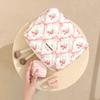 Lindo Bolso Cosmético con Lazo de Nudo de Gran Capacidad Neceser de Gran Capacidad Bolso de Mano Portátil Suave Bolso de Mano Multiusos