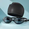 Gafas de Natación para Adultos Marco Grande HD Impermeables Antivaho Miopía Protección Ocular para Buceo Gafas de Natación Equipo Profesional Gorro de Natación Transfronterizo