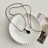 Ins Coreano Simples Corda de Couro Pingente de Gota Colar Longo Novo Estilo Cool Corrente de Suéter Moda Joia Versátil Casual