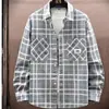 Camisa de Manga Larga Retro Japonesa para Primavera y Otoño para Hombres y Mujeres, Holgada Casual Versátil Capa Interior Camisa a Cuadros Top
