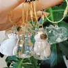 Pingente de Pelo de Pet, Caixa de Armazenamento Transparente Fofa de Pelo de Filhote, Chaveiro Pingente Criativo em Formato de Gato e Cachorro