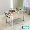 Mesa de jantar dobrável em aço inoxidável, mesa de jantar retangular para casa, mesa portátil comercial para barraca de churrasco e hot pot de mercado noturno