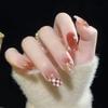 Amor Súper Dulce Arte de Uñas Otoño e Invierno Cálido Corazón Caramelo Ámbar Rubor Usar Uñas Dulce Belleza Uñas Postizas Blancas Venta al Mayoreo