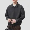 Colección Otoño 2026: Sudadera Pesada de Manga Larga para Hombre Estilo Americano en una Estética de Lujo Ligero, Old Money, Simple, de Corte Holgado y Versátil