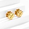 Aretes de Acero Inoxidable Doble Cara, Modernos, Sencillos y Versátiles, Aretes Brillantes en Forma de Corazón para Mujer, Aretes de Acero de Titanio de Alta Gama con Forma de Trébol de Cuatro Hojas
