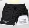 Europa y Estados Unidos transfronterizos calientes animación impresión deportiva para hombres y mujeres doble capa shorts de fitness verano transpirables shorts de fitness