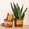 Vaso de Flor de Cerâmica de Grande Diâmetro Venda por Atacado Vasos de Argila com Planta Clívia Doméstico Respirável Criação de Raízes Areia Roxa Cerâmica Grossa Vaso de Chão com Flor
