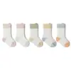 Calcetines de Bebé Nuevos de Verano, Calcetines de Malla Ultradelgada para Recién Nacidos, Lindos Calcetines de Algodón de Caña Media con Dibujos Animados para Niños y Niñas