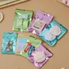 Bolsa con cierre tipo ziplock de cara sonriente de dibujos animados, bolsa de embalaje transparente con interior aluminizado impreso, bolsa sellada anti-oxidación para joyería, bolsa de almacenamiento