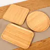 Bandeja de Bambú Completa Rectangular para Hogar Bandeja para Tazas de Té Plato de Madera para Barbacoa Plato para Frutas Plato de Madera Sólida Plato para Pan Estilo Japonés
