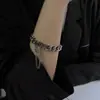 Pulseiras de Hip-Hop de Liga de Zinco Europeias e Americanas Personalizadas para Homens e Mulheres, Correntes de Metal, Simples e Elegantes, Acessórios de Mão Versáteis