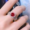 Anillo cuadrado de circonio apilado de alta calidad para mujer y hombre, juego de tres piezas exquisito transfronterizo europeo y americano, anillo de temperamento noble, entrega de fábrica