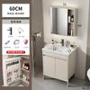 Combinación de Gabinete de Baño de Aluminio para Espacios de Pie Lavabo de Baño Integrado de Cerámica Lavabo de Balcón Lavabo