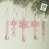 10 Peças Decorações de Natal Criativas Pingentes de Barra de Gelo Transparentes Nova Decoração de Árvore de Natal Fio Transparente Flocos de Neve