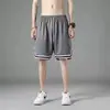 Pantalones Cortos Deportivos de Malla de Seda Helada de Verano para Hombre, Sueltos, Delgados, Transpirables, Modernos y a la Moda, Pantalones de Cinco Puntos, Pantalones de Playa