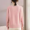 Suéter de punto de manga larga de otoño con cuello camisero para madres, nuevo estilo otoño e invierno 2026, suéter suave de alta elasticidad para mujeres de mediana edad