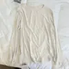 Entrega de una sola pieza estilo japonés simple color liso manga larga camiseta top para mujer primavera y otoño estilo occidental casual camiseta interior ropa interior