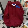 Sudadera con capucha versátil de peso pesado para mujer 2025 Otoño e Invierno Básica Forrada de polar Cálida Chaqueta con cremallera de estilo americano de alta calle