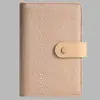 Cuaderno de cuero PU transfronterizo, color macarrón, carpeta A6 con bolsillo con cremallera, cuaderno de presupuestación y contabilidad de efectivo, al por mayor