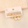 [Ice Meng] 3 pares de aretes de acero inoxidable con diamantes de amor, aretes de mariposa, joyería europea y americana para E546