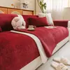 Estera de Sofá de Lana de Alpaca de Color Sólido Exclusiva Transfronteriza Cubierta de Sofá Impermeable Resistente a los Arañazos de Gato Cojín de Asiento Versátil para Sala de Estar