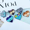 Insignia de aleación con forma de corazón linda de dibujos animados, broche de metal de calabaza divertido creativo para Halloween, accesorios para ropa y bolsos