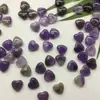 Venda Direta da Fábrica de Pingente Coração de Pedra Natural Ametista com Furo Acessórios para Joias DIY Colar Brincos Coração de Pêssego Joias para Mãos