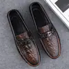 Mocasines Transpirables Antideslizantes de Cuero Genuino para Hombre, Tendencia Otoñal, Suela Suave, Superficie Suave, Zapatos Casuales